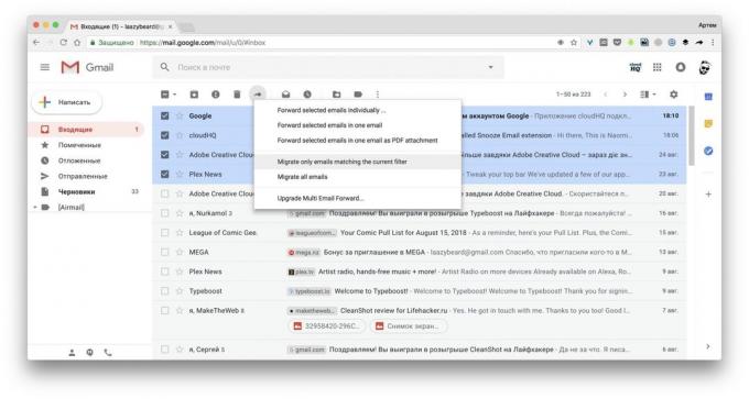 Multi Email Framåt för Gmail