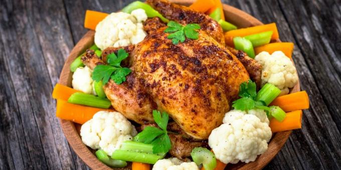 Hur man fyller kyckling: fylld kyckling med morötter och selleri