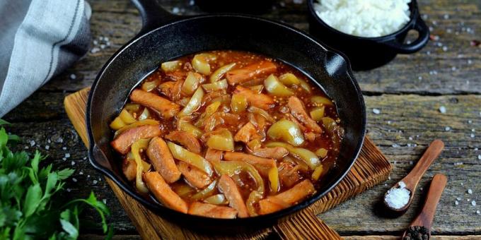 Bräserat fläsk med tomater och paprika