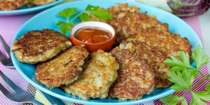 Auberginefritter med potatis