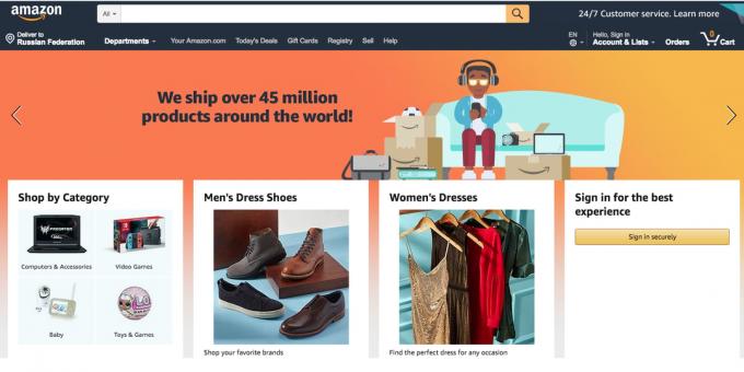 Online shopping med internationell leverans