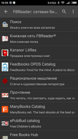 FBReader: nätverk bibliotek