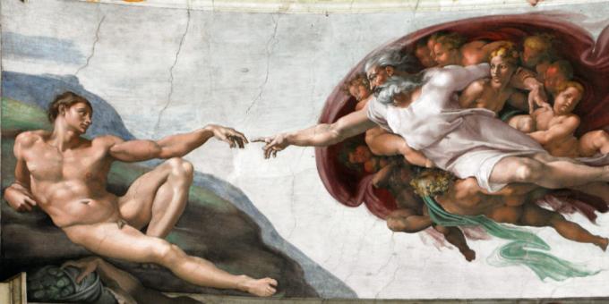 Original målning av Michelangelo utan anpassning