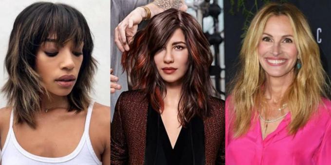 Trendiga kvinnor frisyrer i 2019: en textur cascade
