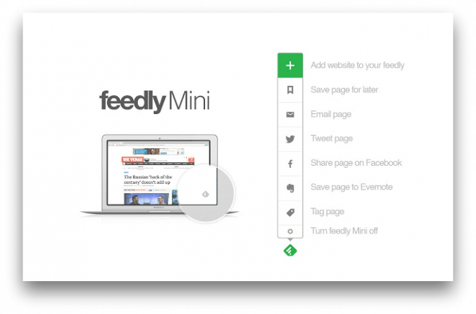 Feedly Mini - Chrome förlängning för bekväm användning Feedly