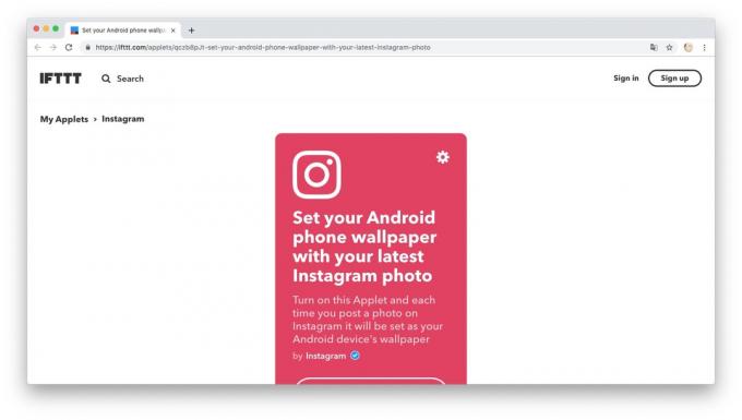 Action Automation med IFTTT recept: Nedladdningsbara tapeter från Instagram