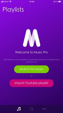 För att lyssna på musik från Youtube till Music Pro behöver inte ange ditt användarnamn och lösenord
