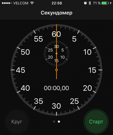 möjligheter iOS 10: stoppur