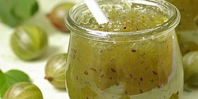 Recept: Jam från krusbär och kiwifrukt utan matlagning