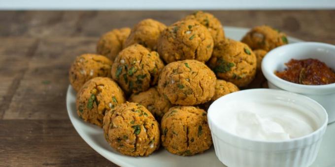 Hälsosam bakad falafel