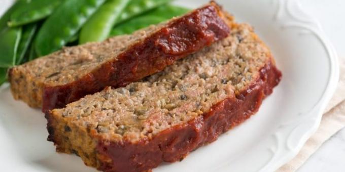 Vad laga köttfärs: Meat Loaf med svamp