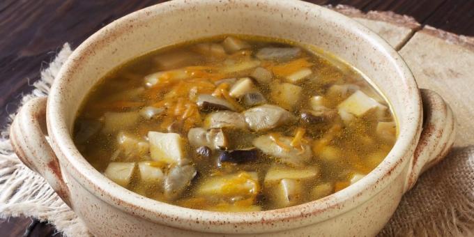 Soppa med färska porcini svamp och potatis