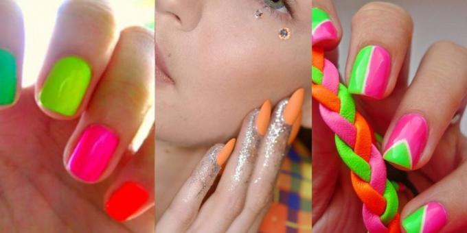 Fashion Nails 2018: neonfärger