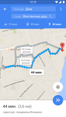 Google Maps navigera steg