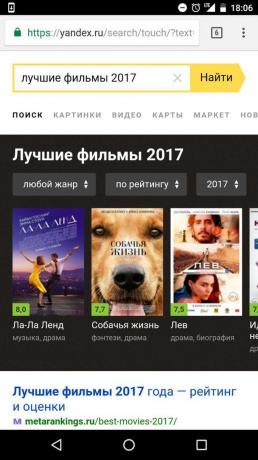 "Yandex" de bästa filmerna på året