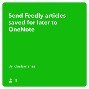 Ifttt dagar: Integration med OneNote Feedly och andra tjänster