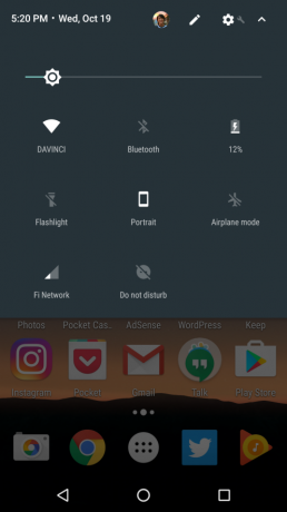 Android 7.1 Quick nställn alternativ