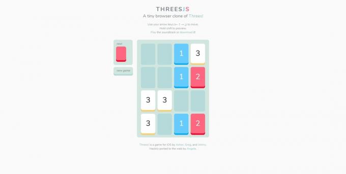 Gratis pusselspel online: Threes JS