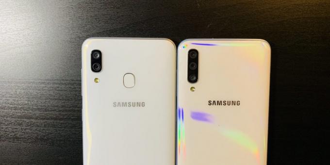 Samsung Galaxy A30 och Samsung Galaxy A50: baksida
