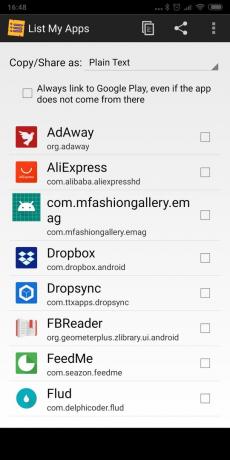 Android-säkerhetskopieringsprogram: List Mina appar