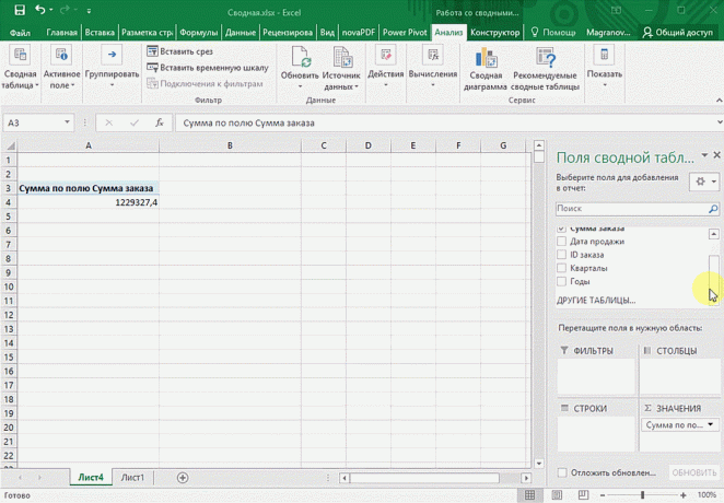 Sammanfattande tabell i Microsoft Excel