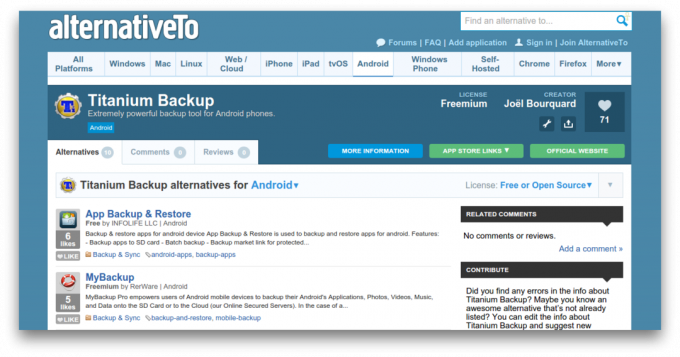 alternativeto.net - appar för Android gratis
