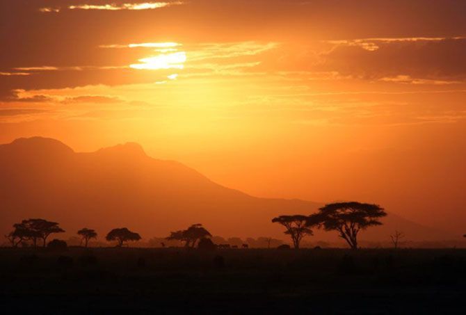 Solnedgång i Tanzania