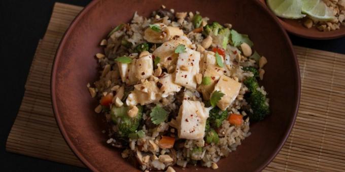 Stek ris med grönsaker