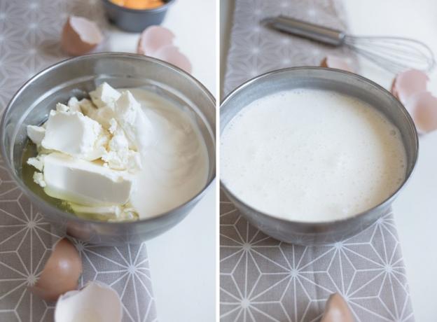 Protein dessert: mix ost och yoghurt