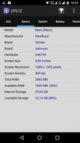 Vernee Mars CPU-Z 2