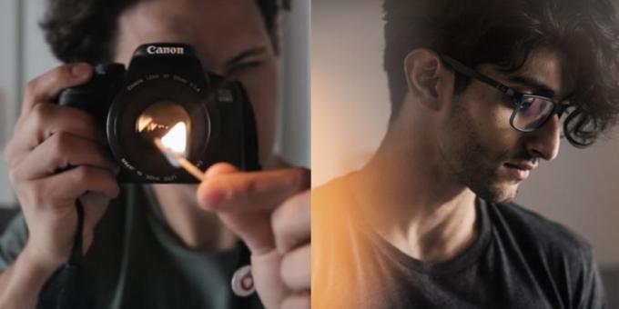 professionell fotografering: effekten av den belysta film