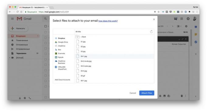Dela och bifoga filer i Gmail ™