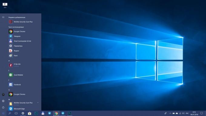 Hur man påskynda Windows 10. Lasta menyn "Start"