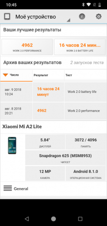 Xiaomi Mi A2 Lite: Batteritest