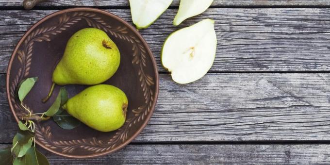 Vilka livsmedel innehåller fiber: päron