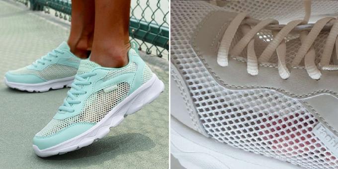 Sommarsneakers för kvinnor med övre mesh