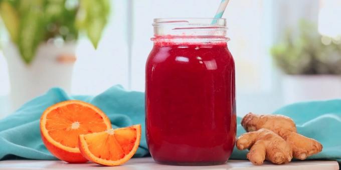 Smoothies med orange, betor och ingefära