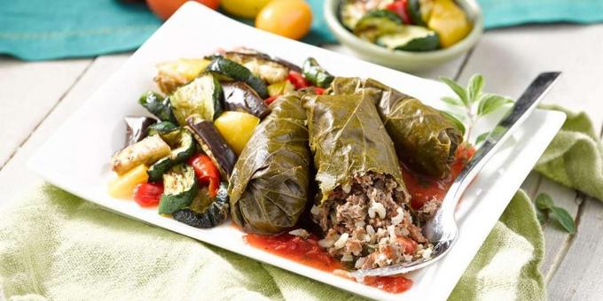 Dolma med lamm och får svans fett