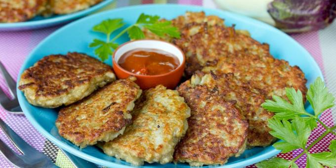 Auberginefritter med potatis