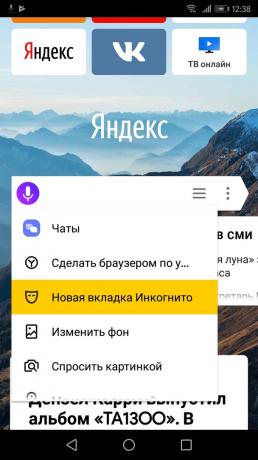 Hur att slå på inkognitoläge "Yandex. browser "