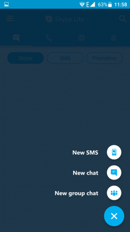 Skype Lite: chatt