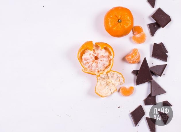 Mandariner i chokladingredienser