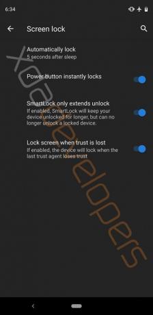 Android Q: lås skärmen