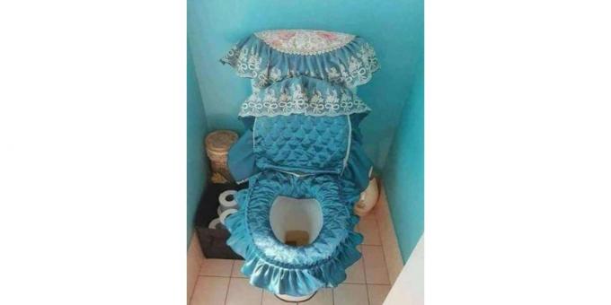 toalett utformning: tyg udde på toaletten
