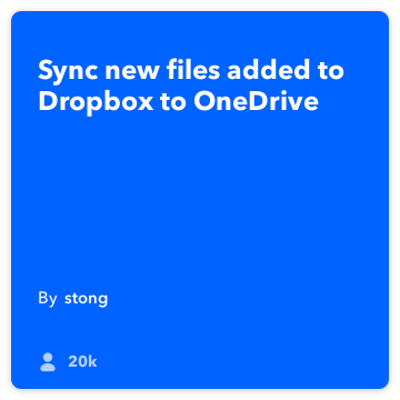 IFTTT Recept: Sync Dropbox till OneDrive Ansluter dropbox till onedrive