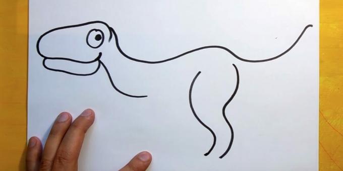 Hur man ritar en dinosaurie: rita konturen av en tass