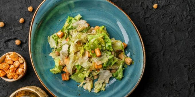 Vegansk Caesarsallad med kikärter