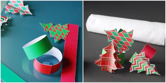 Hur att dekorera en nyårs tabell: ringar av papper