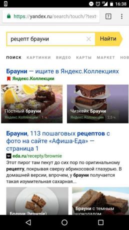 "Yandex": recept sökalternativ