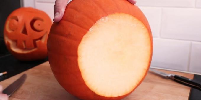 Hur man skär en pumpa för Halloween med sina egna händer: skär den övre delen av
